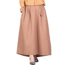 매듭우리옷 SF103_황토색 봄가을 여자 솔잎향 치마 개량한복 생활한복