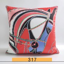 명품 럭셔리 H로고 쿠션 45cm 슈발도리앙 고급 미용실 거실 안방 호텔 북유럽 인테리어 쇼파 말 쿠션, AQ