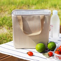 스트라이프 보냉 보온 지퍼 도시락 가방 보냉 백, 미누 보냉가방