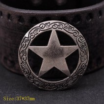 앤틱 황동 웨스턴 새겨진 텍사스 레인저 스타 레더 크래프트 해트 밴드 콘초 1-1/2 인치 스크류 백 10 개, 01 Antique Silver