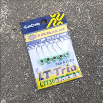 워터맨 라이트 지그 트리오 야광 지그헤드 낚시바늘 루어 볼락 꺽지, 5개입