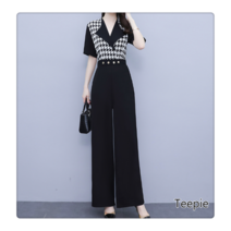 티피/Teepie 여름 여성 체크 정장 점프슈트