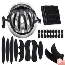 자전거 킥보드 헬멧 교체용 내부 스펀지 쿠션 내피 패드 세트, 블랙