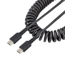 StarTech.com 고내구 USB-C 케이블 1m 코일(신축)형아라미드 섬유 보강수-수USB 2.0 Type-C 케이블타입 C 충전 컬 코드 R2CCC-1M-USB-CABLE