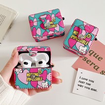 사은품/에어팟 프로 3세대 2세대 1세대 귀여운 호랑이 캐릭터 예쁜 하트 패턴 무늬 가죽 소프트 실리콘 케이스, SY_A334 에어팟프로, 핫핑크하트