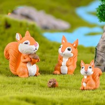 미니 모형 미니어처 1 set 다람쥐 말 돼지 펭귄 낙타 인형 요정 정원 그놈 이끼 선물 수지 공예 홈 장식 그놈, 3개