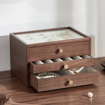 3단 원목 악세사리 보관함 나무 보석함 반지 보관함 귀걸이 정리함 주얼리 진열대 패물함