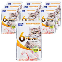 테비토퍼 프리미엄 6 Flavor 파우치 고양이 스프, 치킨맛, 10개