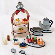 컬러 클레이 애프터눈 디저트 만들기 키트 음식 미니어쳐 DIY 어린이집 미술 놀이 수업 재료, 롤케이크