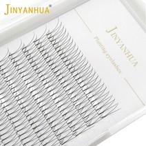 JINYANHUA 3D 소프트 내추럴 밍크 속눈썹 수제 프리메이드 볼륨 팬 연장 메이크업 팜므 인조 3 줄 12 줄, 01 0.10mm_05 12mm_04 D, 01 2D 12rows