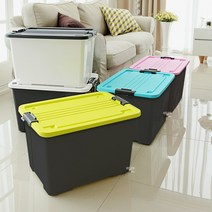 모던베이직 플라스틱 리빙박스 차콜 40L 55L, 55L 차콜 그린