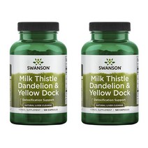 스완슨 밀크 씨슬 단델리온 & 옐로우 독 캡슐, 120개입, 2개