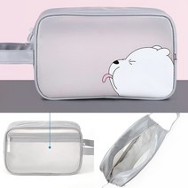 로로베어 반투명 파우치(26X17CM) 방수파우치 사각파우치 여행파우치