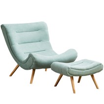 책읽기좋은의자 싱글소파 휴식 낮잠 편안한 1인용의자, 하늘색 싱글체어+페달 로그