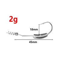 낚시바늘 채비 노출 리드 지그 헤드 가시 후크 2g -7g 오프셋 낚시 텍사스 리그 태클에 적합 5 개, [01] 2.5g