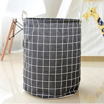 패브릭 빨래바구니 대형 다용도 세탁 바구니 햄퍼 이동식 보관함 빨래통, 03_체크블랙(중)(LD10), 1개