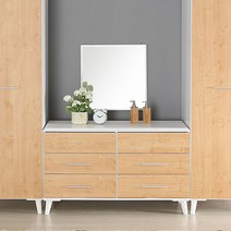 [우아미가구]박스터 3단 와이드 서랍장 손잡이형, 색상:오크화이트