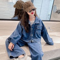 슈슈아리 스윗걸 청청세트 주니어의류 초등여아 초딩 청자켓 청바지 간절기룩 데일리룩
