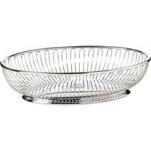 Alessi 829 철사 과일 바구니 스테인리스 스틸 타원형 4.5 x 28 4.5cm, 기본