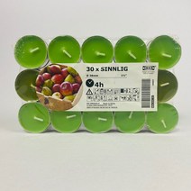 이케아 SINNLIG 신리그 미니향초30입 사과와 배. 그린, 30개