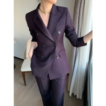 봄 퍼플 정장 패션 매니저 직장인 복장 여성
