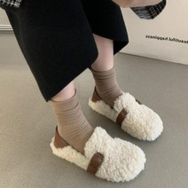 털 모카신 방한화 시어링 뽀글이 로퍼 여성 신발 가을 캐주얼 여성 운동화 모디스 플랫