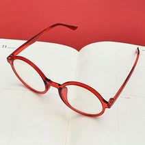 투명 뿔테 안경테 레드 빨강