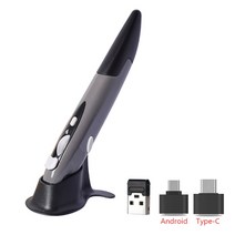 손목보호 무선 버티컬마우스 편집 사무용 마우스 2022 새로운 2.4g 무선 마우스 펜, 배터리 실버 그레이