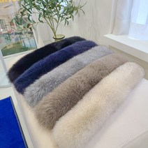 [2u0] 일자 심플 리얼 폭스 자석 목도리 퍼머플러