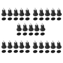 휠 및 바 스툴 없는 사무실 의자용 벨 글라이드 교체 고정 캐스터 25 팩, 01 Black