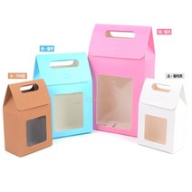 CAILOOM 접이식 손잡이형 창 선물포장박스 안전봉투 마스크포장 마카롱상자 샌드위치박스 답례떡상자 사각컬러박스, 기본