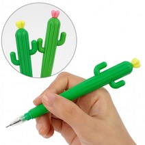 선인장 볼펜 1P 사무용볼펜 귀여운볼펜 뚜껑볼펜 학습용볼펜 판촉물볼펜, 노랑