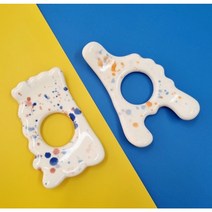 도자기마사지괄사, 사각괄사, 빨강초록, 선물상자1p용