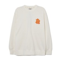 엠엘비 백화점 정품 남여공용 빅로고 화이트 컬러 오버핏 맨투맨 (3AMTM0131)