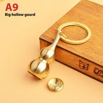 지브크레인 1톤호이스트 기중기 이동식크레인 황동 할로우 호이스트 열쇠 고리 장식 1 개 보석 액세서리 중국어 번체 자연 풍수 조롱박, 없음, A8