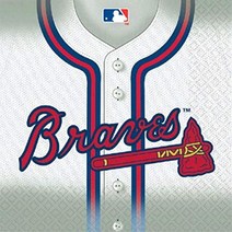 Amscan 5193521 애틀랜타 브레이브스 메이저 리그 야구 컬렉션 오찬 냅킨 16개입