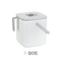 제이제이 음식물 쓰레기통 탈수기 싱크대 배수구 거름망교체 뚜껑덮개 악취 압축, (4) 음식물쓰레기통 3L 화이트
