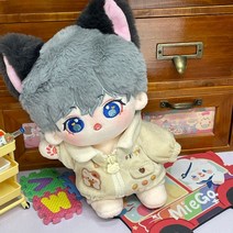 무속성솜인형 아이돌 20cm 몸체 모던 조카선물 키덜트 수제 눈망울 솜깅이 하얀, 인형+카키 칼라 패딩, 20센티