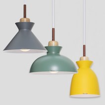 LED 우드 1등 팬던트 조명, LED 우드 1등 팬던트 옐로우