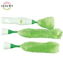 유용한 다기능 전기 먼지 떨이 세트 청소 브러시 블라인드 가구 키보드에 대한 녹색 깃털, 한개옵션0