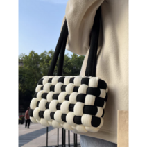 바둑판 자이언트얀 빅얀 겨울망고백 만들기 diy세트 체커보드 체크 핸드메이드 격자 퀼팅백