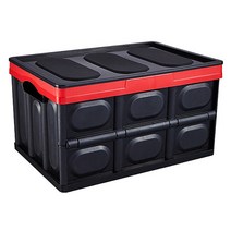 다용도 멀티 폴딩박스 트렁크 정리 캠핑용품 리빙박스 접이식, L(56L), 블랙