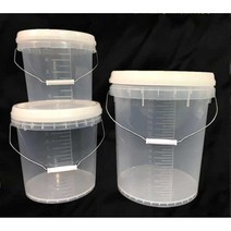 눈금 플라스틱 물통 20L 10L 양동이 대용량 버킷 배럴, 1, 5L