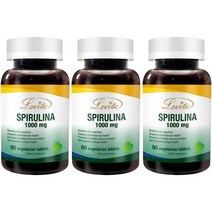 미국직구 Lovita Spirulina 정제 맥시멈 스트렝스 3000mg Spirulina 자연유래 1000mg 네츄럴 멀티비타민 슈퍼푸드 100% 비건 비조사 90개의 채식정(3개 팩), 수량, 상세참조