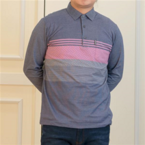 봄 간절기 남성 면 신사 단추 카라넥 긴팔 티셔츠