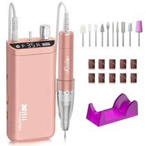 Kredioo 크레디오 네일 드릴 전문가용 아크릴 네일용 35000RPM 충전식 휴대용 전동 파일 기계 10비트 세트 빠르게 젤 폴리쉬 살롱 매니큐어골드, Golden
