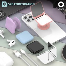 알파 레인보우 미러 그립 톡 스마트톡 거치대 거울 핑거 그립 홀더 핸드 핸드폰 손잡이, 핑크
