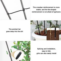 식물 정리 진열 선반 등반 식물용 금속 정원 격자 프레임 야외 녹슬지 않는 장미 야채 꽃, 한개옵션0