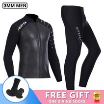 프리다이빙 슈트 잠수복 네오프렌 남성 여성 재킷 스쿠버 다이빙 서핑 스노클링 수중 낚시 스피어피싱 카이트 장비 서핑슈트, 46.D290 BK Wetsuit Men - XXL
