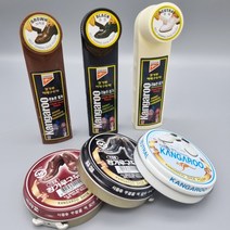 캉가루 구두 약 광택제 닦이 왁스 신발얼룩제거 황변제거제 액체 고체 검정 갈색 무색 투명, 캔-블랙
